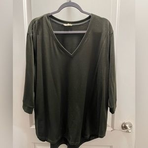 June and Delancey, long sleeve green shirt, good condition, size 1x.